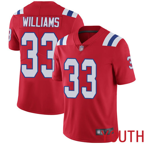 New England Patriots Football #33 Vapor Limited Red Youth Joejuan Williams Alternate NFL Jersey->youth nfl jersey->Youth Jersey
